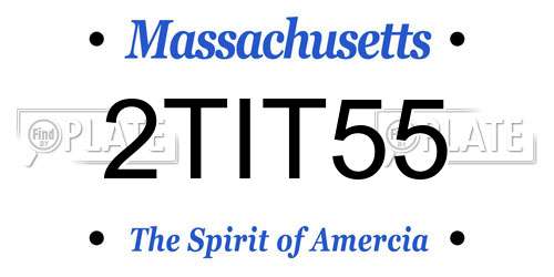 2TIT55 Massachusetts License Plate