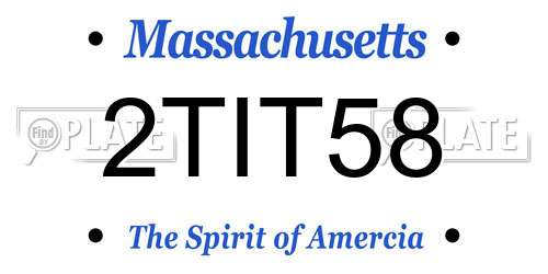 2TIT58 Massachusetts License Plate