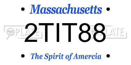 2TIT88 Massachusetts License Plate