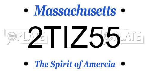 2TIZ55 Massachusetts License Plate