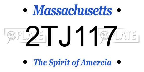 2TJ117 Massachusetts License Plate