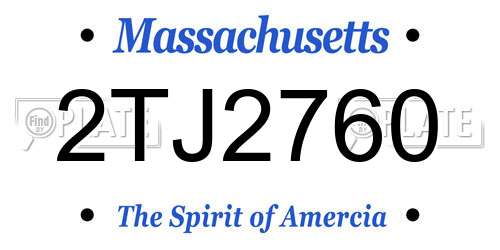 2TJ2760 Massachusetts License Plate
