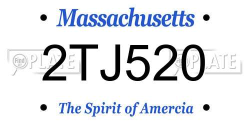 2TJ520 Massachusetts License Plate