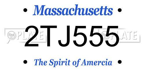 2TJ555 Massachusetts License Plate