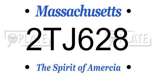 2TJ628 Massachusetts License Plate