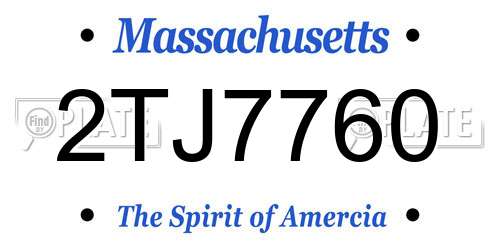 2TJ7760 Massachusetts License Plate