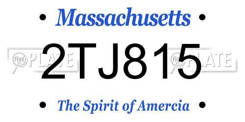 2TJ815 Massachusetts License Plate