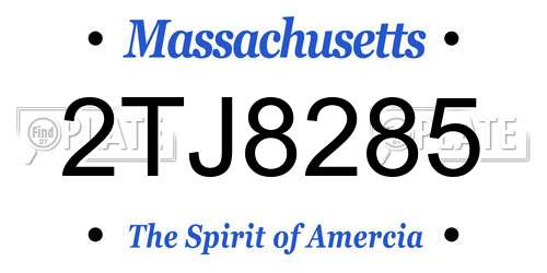 2TJ8285 Massachusetts License Plate