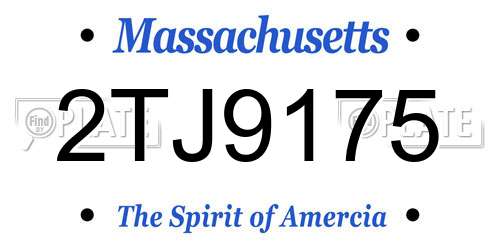 2TJ9175 Massachusetts License Plate