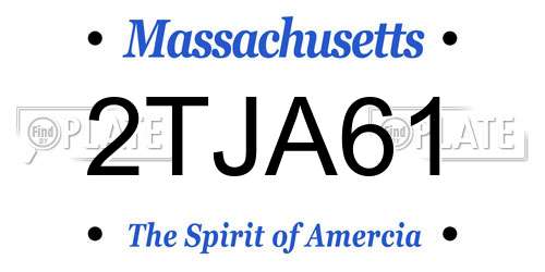 2TJA61 Massachusetts License Plate