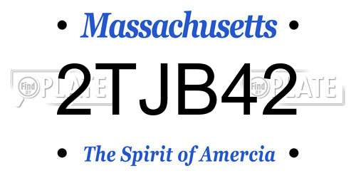 2TJB42 Massachusetts License Plate