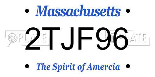 2TJF96 Massachusetts License Plate