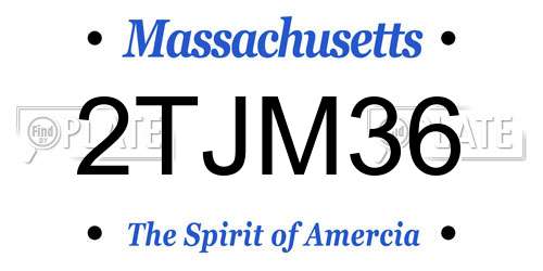 2TJM36 Massachusetts License Plate