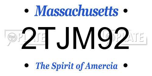 2TJM92 Massachusetts License Plate