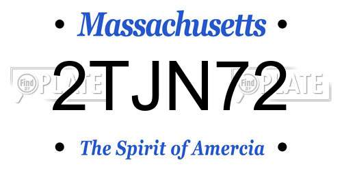 2TJN72 Massachusetts License Plate