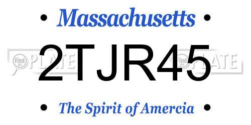 2TJR45 Massachusetts License Plate