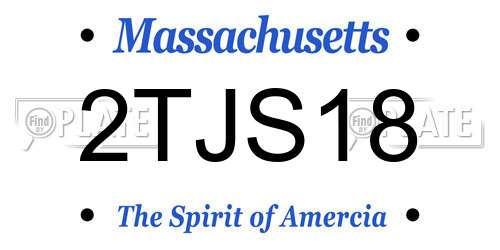 2TJS18 Massachusetts License Plate