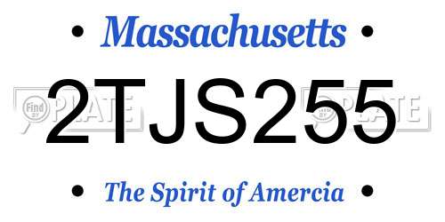2TJS255 Massachusetts License Plate