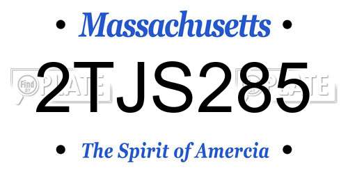 2TJS285 Massachusetts License Plate