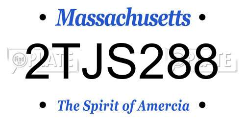 2TJS288 Massachusetts License Plate