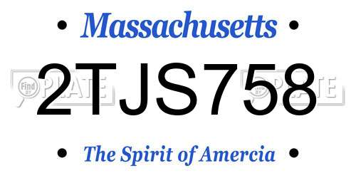 2TJS758 Massachusetts License Plate