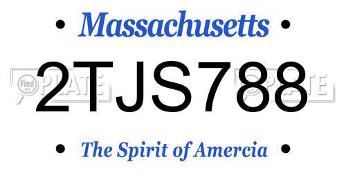 2TJS788 Massachusetts License Plate