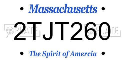 2TJT260 Massachusetts License Plate
