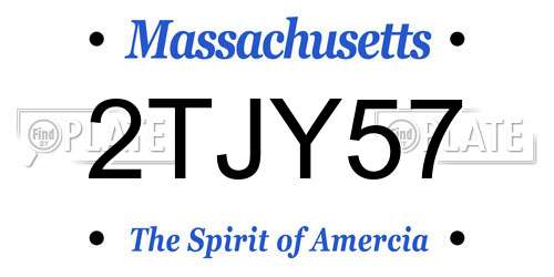 2TJY57 Massachusetts License Plate