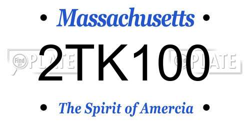 2TK100 Massachusetts License Plate