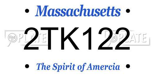 2TK122 Massachusetts License Plate