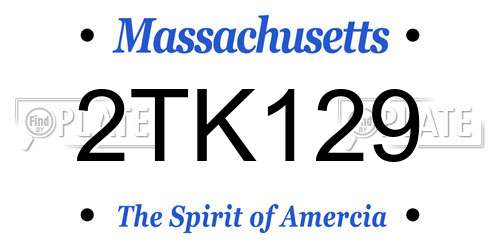 2TK129 Massachusetts License Plate