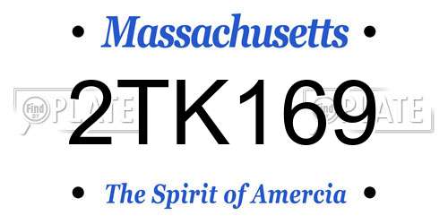2TK169 Massachusetts License Plate