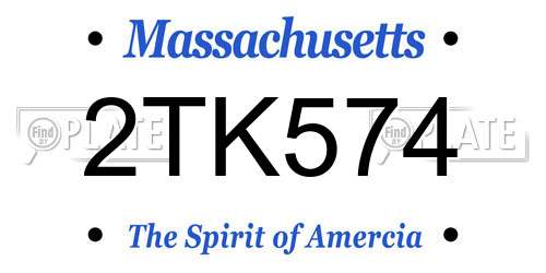 2TK574 Massachusetts License Plate