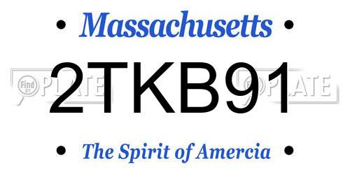2TKB91 Massachusetts License Plate