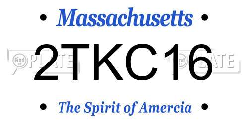 2TKC16 Massachusetts License Plate