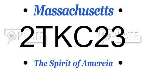 2TKC23 Massachusetts License Plate