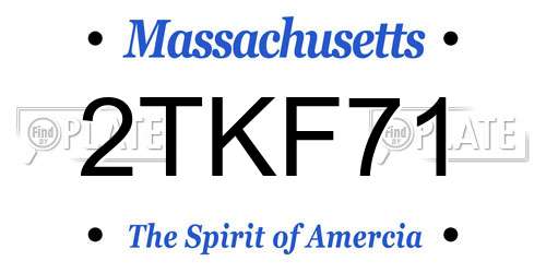 2TKF71 Massachusetts License Plate