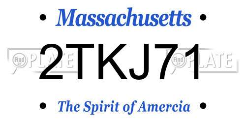 2TKJ71 Massachusetts License Plate