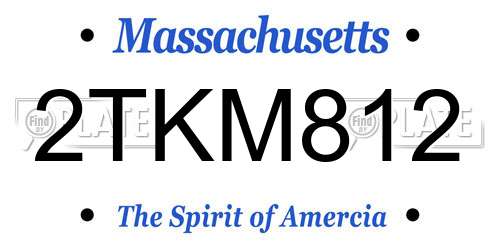 2TKM812 Massachusetts License Plate