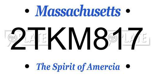 2TKM817 Massachusetts License Plate