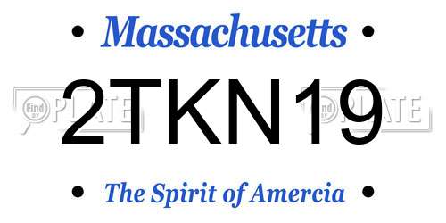 2TKN19 Massachusetts License Plate