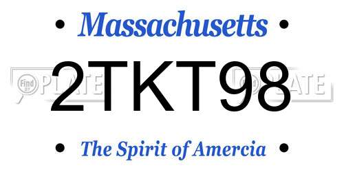 2TKT98 Massachusetts License Plate