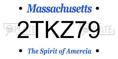2TKZ79 Massachusetts License Plate