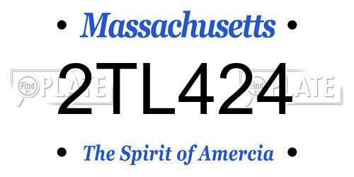 2TL424 Massachusetts License Plate