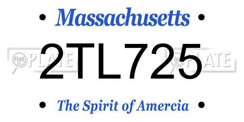 2TL725 Massachusetts License Plate