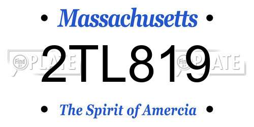 2TL819 Massachusetts License Plate