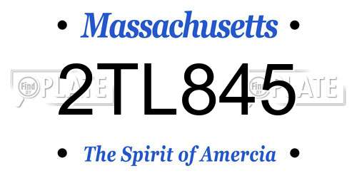 2TL845 Massachusetts License Plate