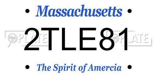 2TLE81 Massachusetts License Plate