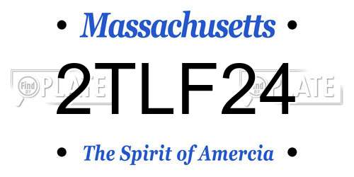 2TLF24 Massachusetts License Plate