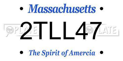 2TLL47 Massachusetts License Plate